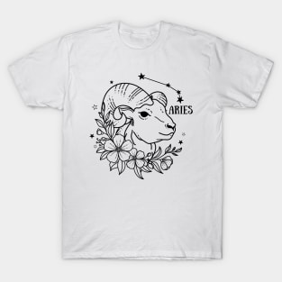 Zodiac Garden Floral Design: Aries T-Shirt